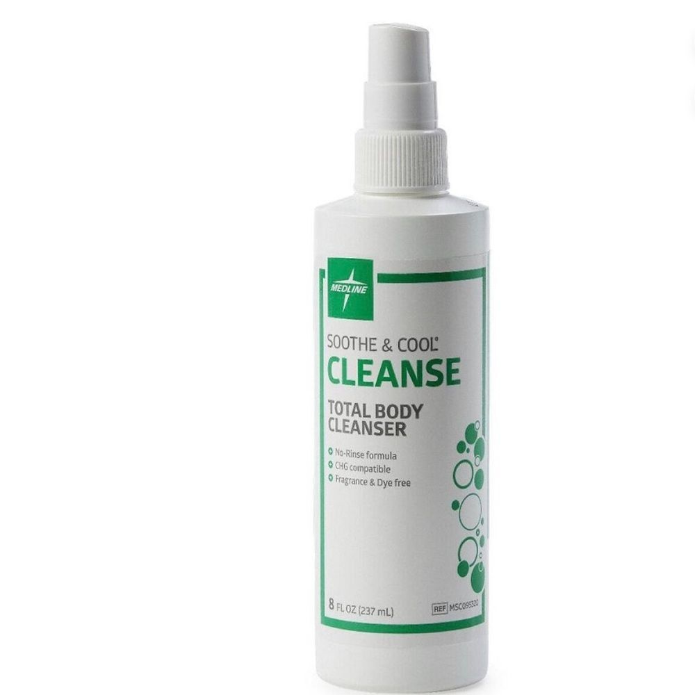 Medline Soothe & Cool Cleanse Total Body Cleanser No-rinse 8 fl oz Lot Of 4 NEW